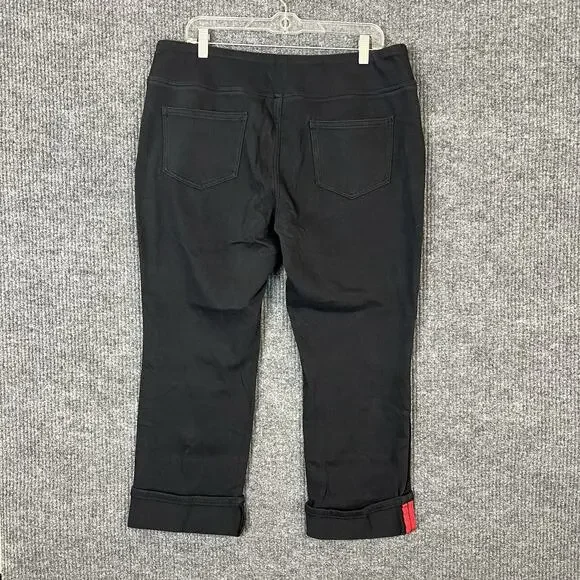 Belle by Kim Gravel Flexibelle Game Day Cuffed Jeans Black Womens Size 16P - Picture 3 of 12